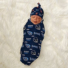 NFL Tennessee Titans Personalized Baby Hat & Receiving Blanket Set  - 49504