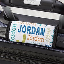 Trendy Repeating Name Personalized Luggage Handle Wrap  - 49608