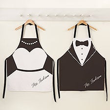 Bride & Groom Personalized Full Color Apron - 50197