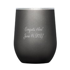 Engraved Corkcicle 12oz Stemless Wine Tumbler in Ceramic Slate       - 50213