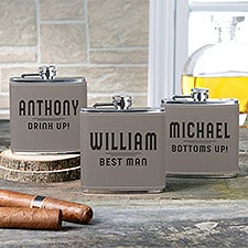 Classic Man Leatherette Personalized Flask - 50279