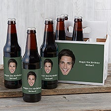 Photo Face Cutout Personalized Beer Bottle Labels & Beer Carrier - 50296