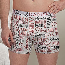 Repeating Name Heart Personalized Boxer Shorts  - 50538