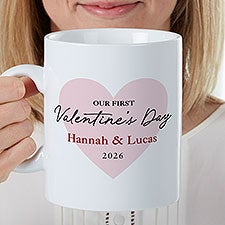 Our First Valentine's Day Personalized Oversized Coffee Mug  - 50565