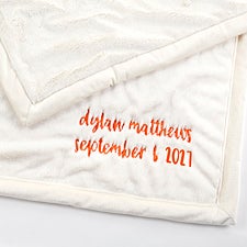 Embroidered Kids Receiving Blanket 30x40" in Natural Beige    - 50637