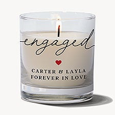 Engagement Script Personalized 8oz Glass Candle  - 50810