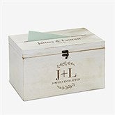 Their Initials Engraved Wedding Wooden Keepsake Card Box - 50837