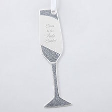 Engraved Silver Sparkling Champagne Flute Metal Ornament by Jessie James Decker - 51317