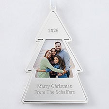Engraved Silver Tree Picture Frame Ornament - 51320