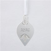 Engraved Silver Evergreen Drop Ornament - 51324