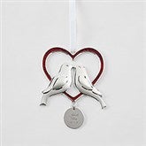 Engraved Love Birds Heart Ornament    - 51329