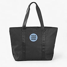 Embroidered Logo Black Sleek Tote Bag - 51606
