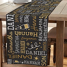 New Year's Eve Repeating Name Personalized Table Runner - 51837