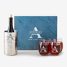 Personalized Wine Gift Set - Lavish Last Name - 51955