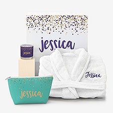 Personalized Robe Gift Set For Her - Sparkling Name - 51990