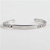 Engraved Silver ID Curb Cuff Bracelet     - 52003