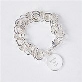 Engraved Silver Chunky Link Bracelet  - 52009