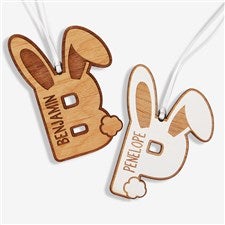 Bunny Monogram Personalized Wooden Easter Basket Tags - 52293