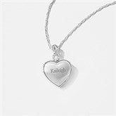 Kittenish Engraved Silver-Plated Infinity Bail Heart Locket  - 52312