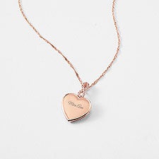 Kittenish Engraved Rose Gold Infinity Bail Heart Locket    - 52313