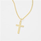 Kittenish Engraved Gold Over Sterling Silver Cross Necklace    - 52317