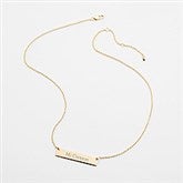 Kittenish Engraved Gold Bar Necklace     - 52331