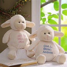 Personalized Stuffed Animals - Plush Christening Lamb - 5241