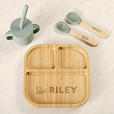 Personalized Bamboo Kids Dinnerware Set - 52419