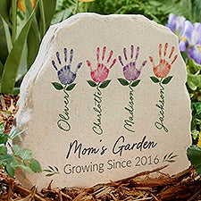 Family Handprint Art Personalized Standing Garden Stone - 52594