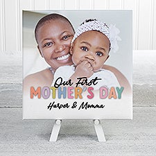 Colorful First Mother's Day Personalized Tabletop Canvas Print  - 52609