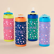 Hearts Personalized Kids Water Bottle - Reduce Hydrate Pro  - 52692