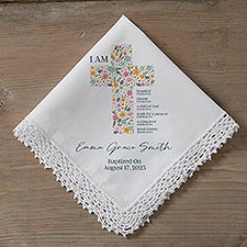 Floral Holy Name Personalized Handkerchief - 52784