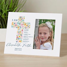 Floral Holy Name Personalized Off-Set Picture Frame - 52785
