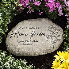 Love Blooms In Mom's Garden Engraved Garden Stone  - 52800