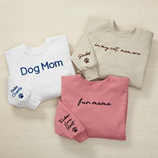 Pet Mom Embroidered Sweatshirt - Hanes - 52857