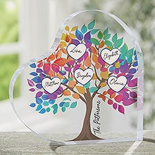 Vibrant Family Tree Personalized Heart Keepsake  - 52865