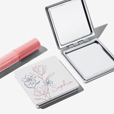 Traced Blooms Personalized Compact Mirror  - 52888