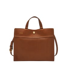 Fossil Gemma Leather Small Tote in Medium Brown    - 52896
