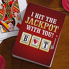 Hit the Jackpot Personalized Couple's Initials Playing Cards  - 52961