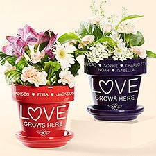 Blooming Love Personalized Flower Pots - 52992