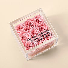 Magnificent Roses Personalized Miniature Pink Rose Keepsake Box For Mom - 53001