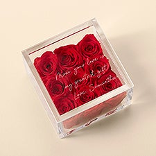 Magnificent Roses Personalized Miniature Red Rose Keepsake Box For Mom - 53002