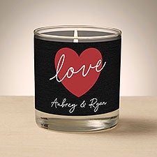 Romantic Date Night Personalized Glass Candle - Heart - 53063