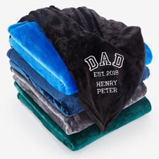 Dad's Starting Line Up Personalized Fleece Blanket - 53286