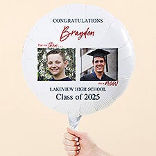 Then & Now Graduate Personalized 18" Foil Photo Balloon - 53361