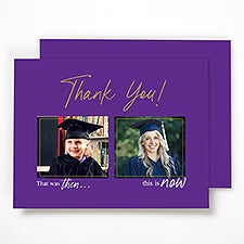 Then & Now Graduation Personalized Thank You Cards - 53370
