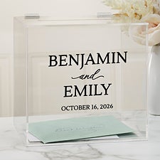 Kittenish Ever After Elegance Personalized Wedding Acrylic Card Box      - 53445