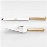 Kittenish Engraved Gold Princess Wedding Cake Server Set   - 53475