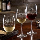 Engraved Bridal Party Wine Glass Collection by Jessie James Decker - 53489