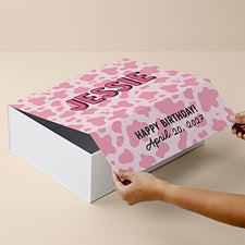 Personalized Dark Pink Cow Print Gift Box by Jessie James Decker - 53507